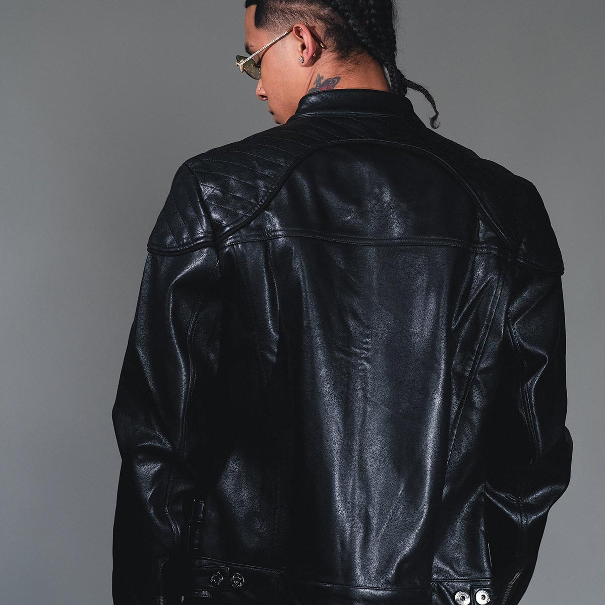 Suede mix racing jacket