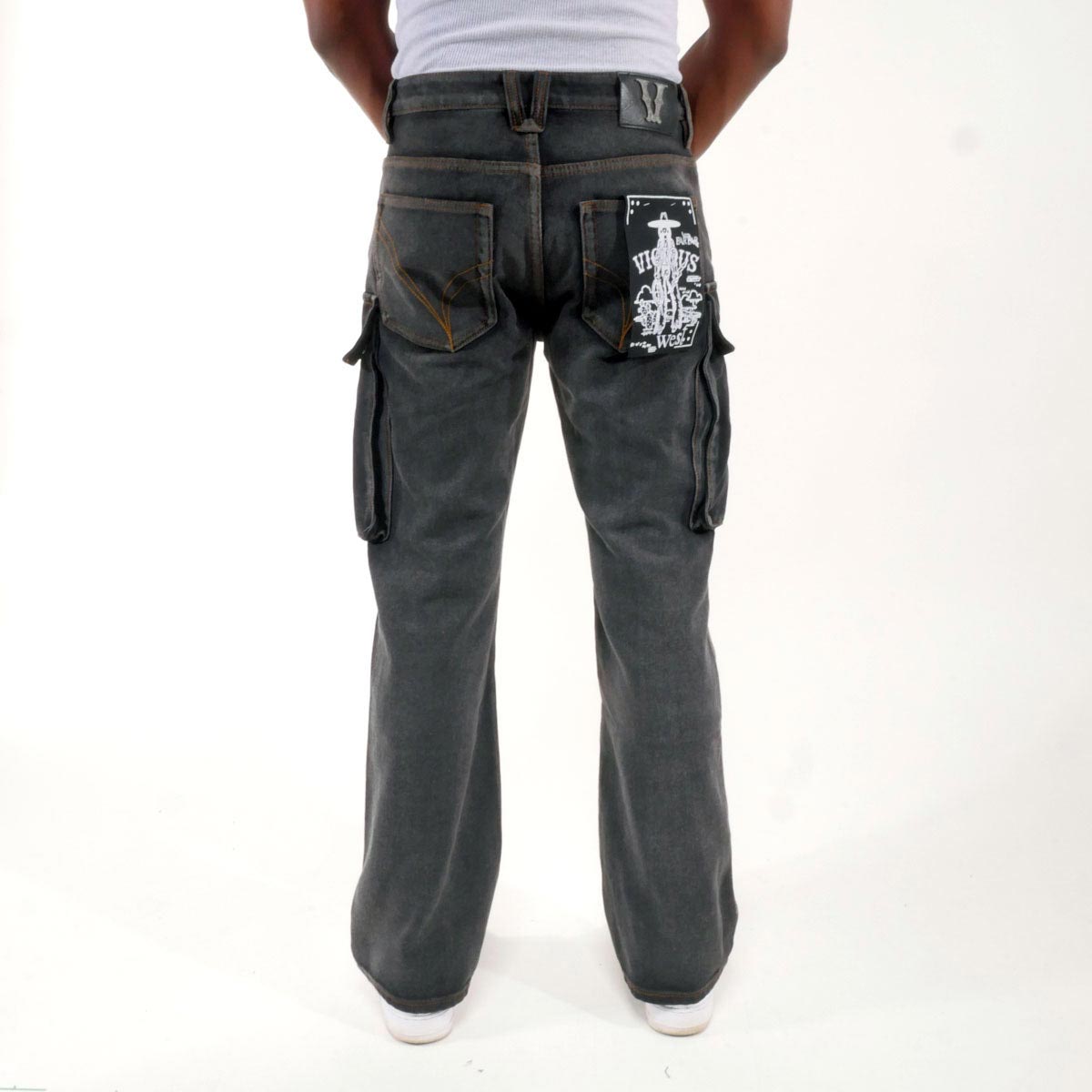 Premium side cargo western fit denim pant