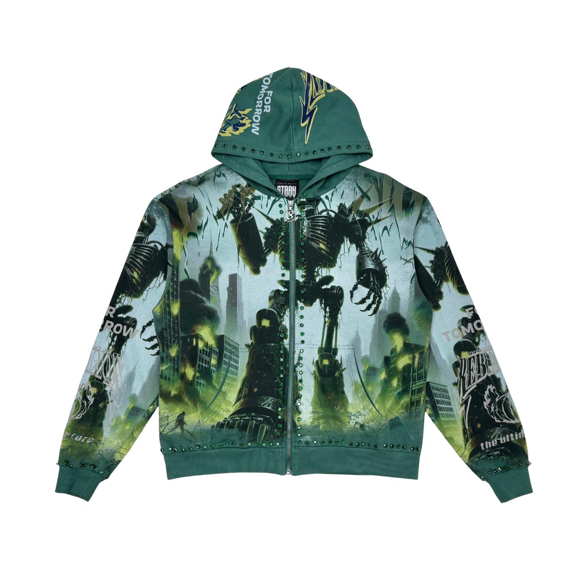 Stray robot attack full-zip hoodie