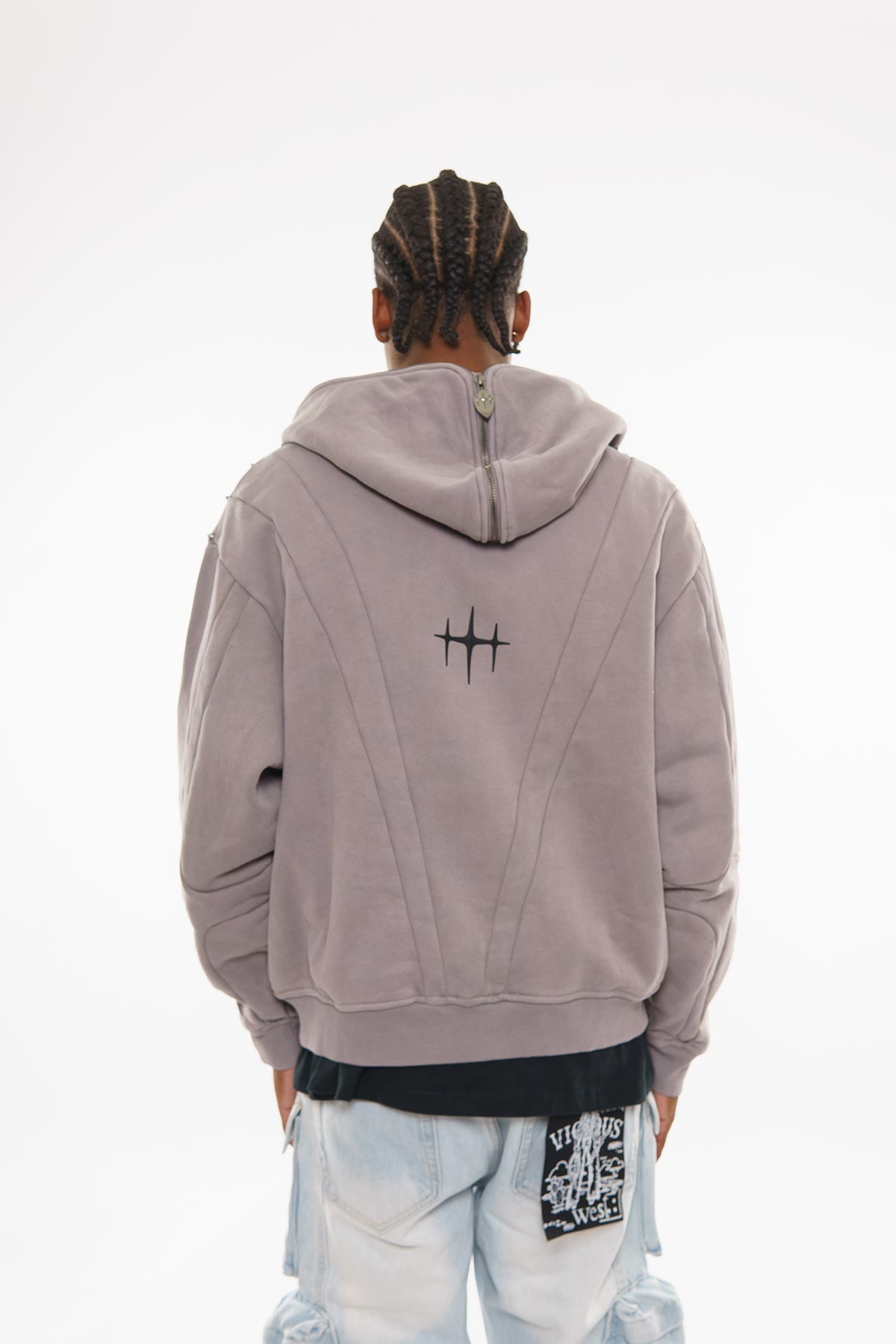 Unknown garment dyed full-zip hoodie