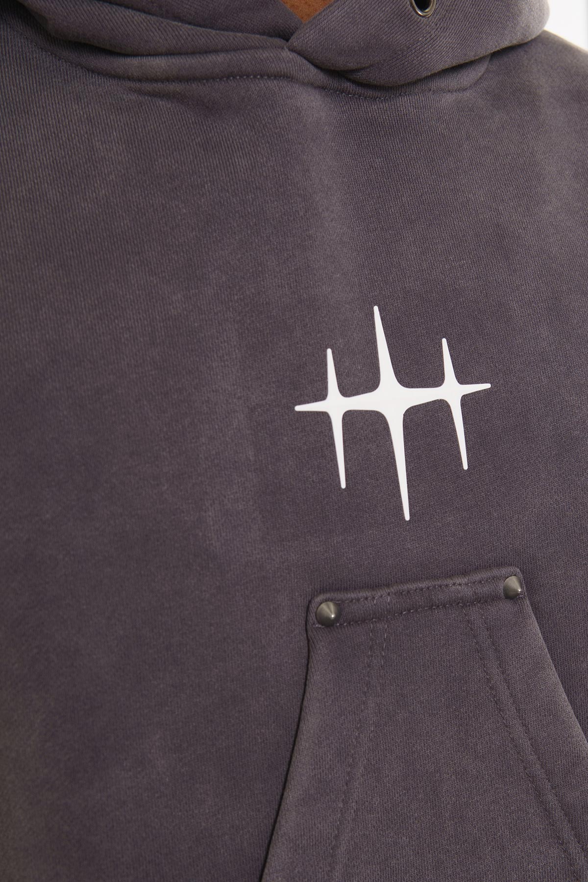 Unknown washed effect pullover hoodie