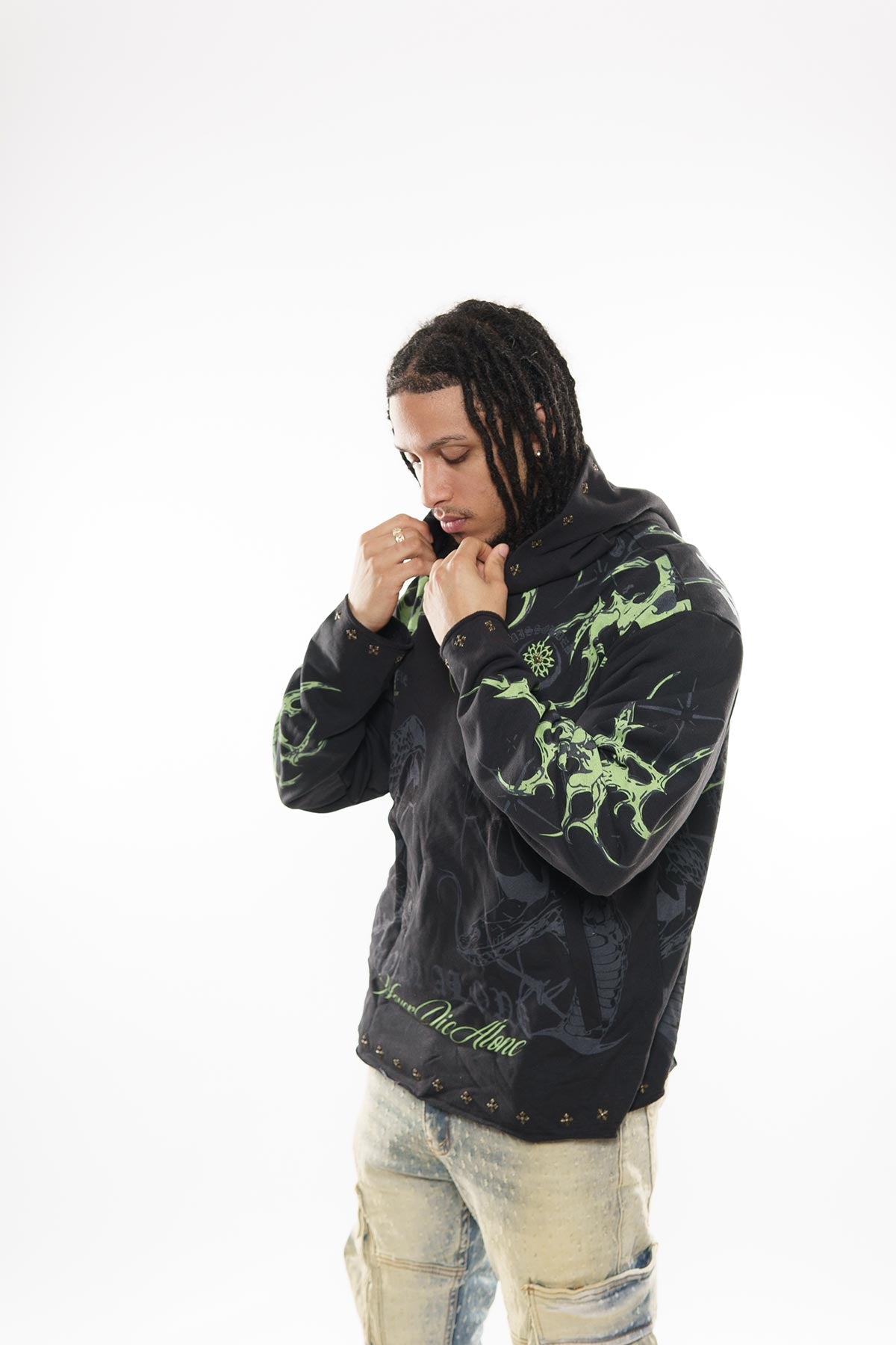Established alone pull over hoodie