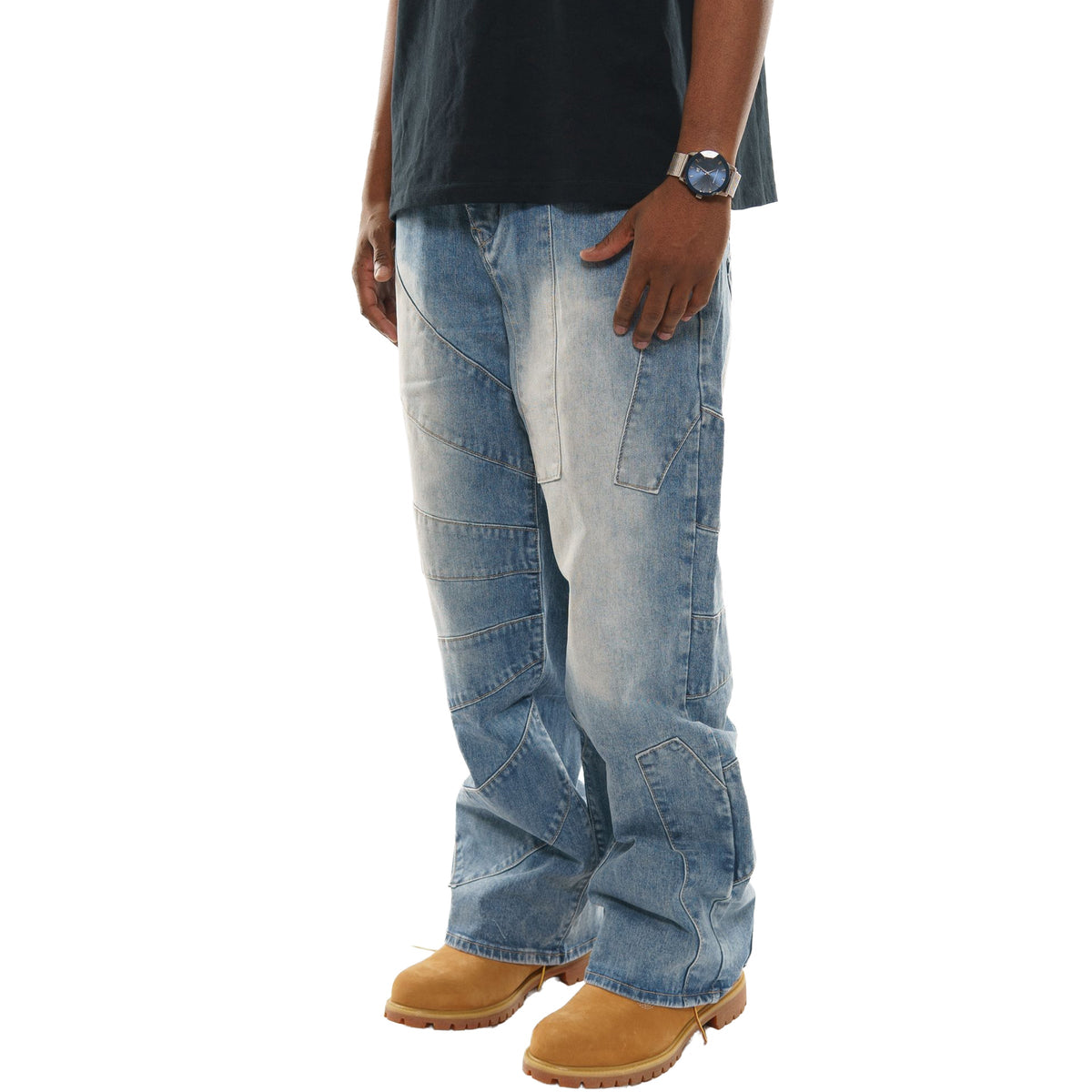 Baggy Panel Denim Jeans