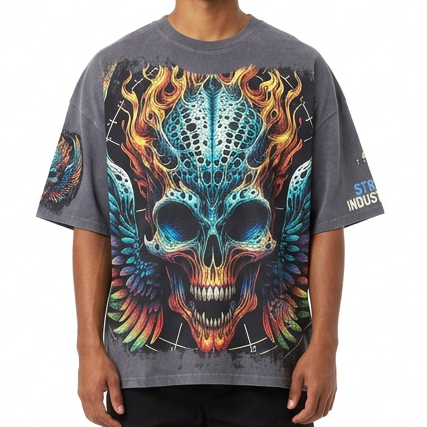 Burning skull tshirt