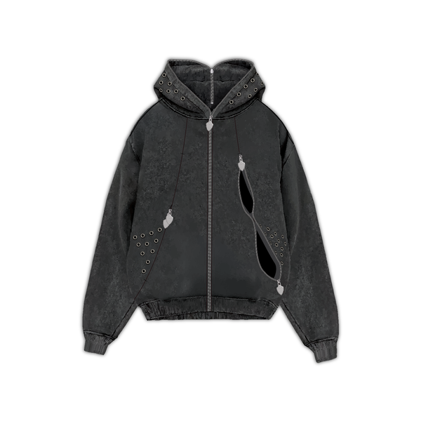 Garment-dyed, heavyweight cotton fleece hoodie