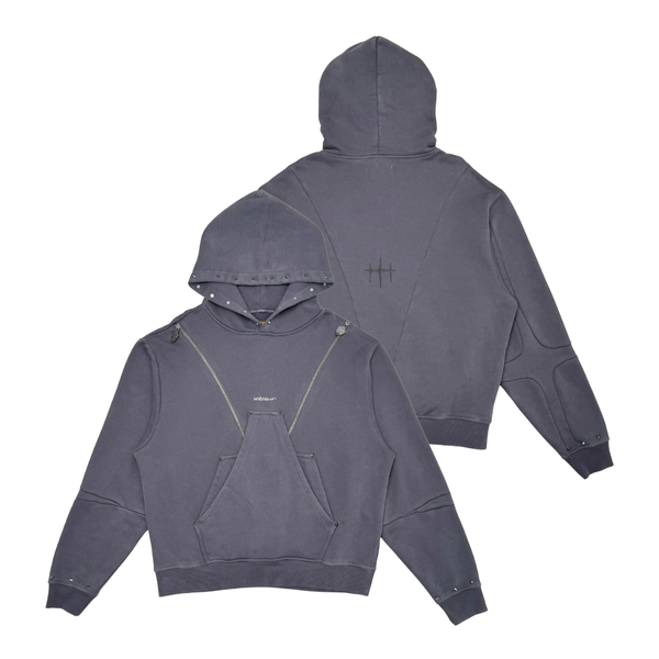 Garment-dyed, heavyweight cotton fleece hoodie