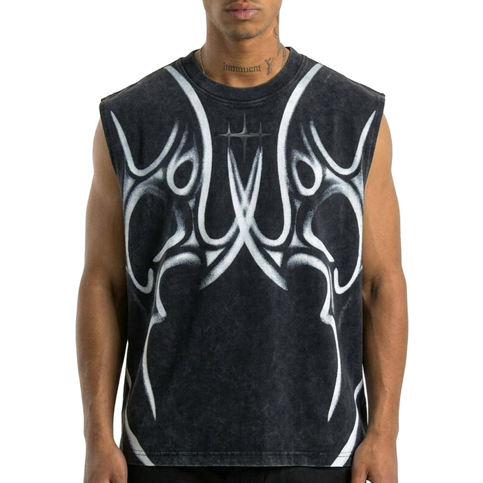 Printed sleeveless tee