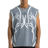 Printed sleeveless tee