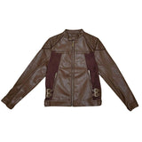 Suede mix racing jacket