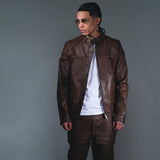 Suede mix racing jacket