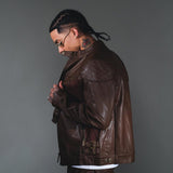 Suede mix racing jacket