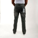 Embellished studded premium rhinestone denim pant