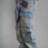 Multi cargo baggy/ loose fit denim