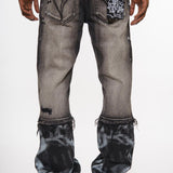 Rhinestone embellished denim pant