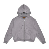 Unknown garment dyed full-zip hoodie