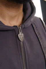 Unknown washed effect full-zip hoodie