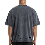 Distressed logo washed tee