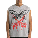 Printed wings sleeveless tee