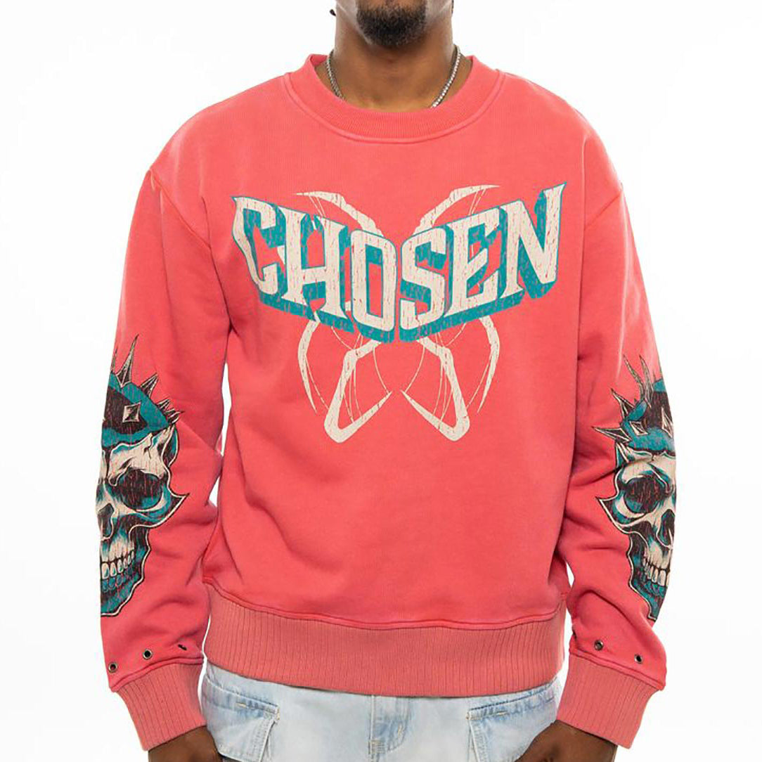 Chosen spiked skull oversized sweatshirt