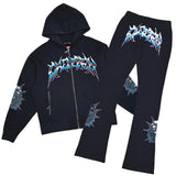 Crazy eyes oversized full zip hoodie set