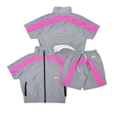 5 stripe nylon short set