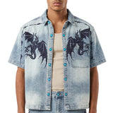 Dragon crest denim shirt