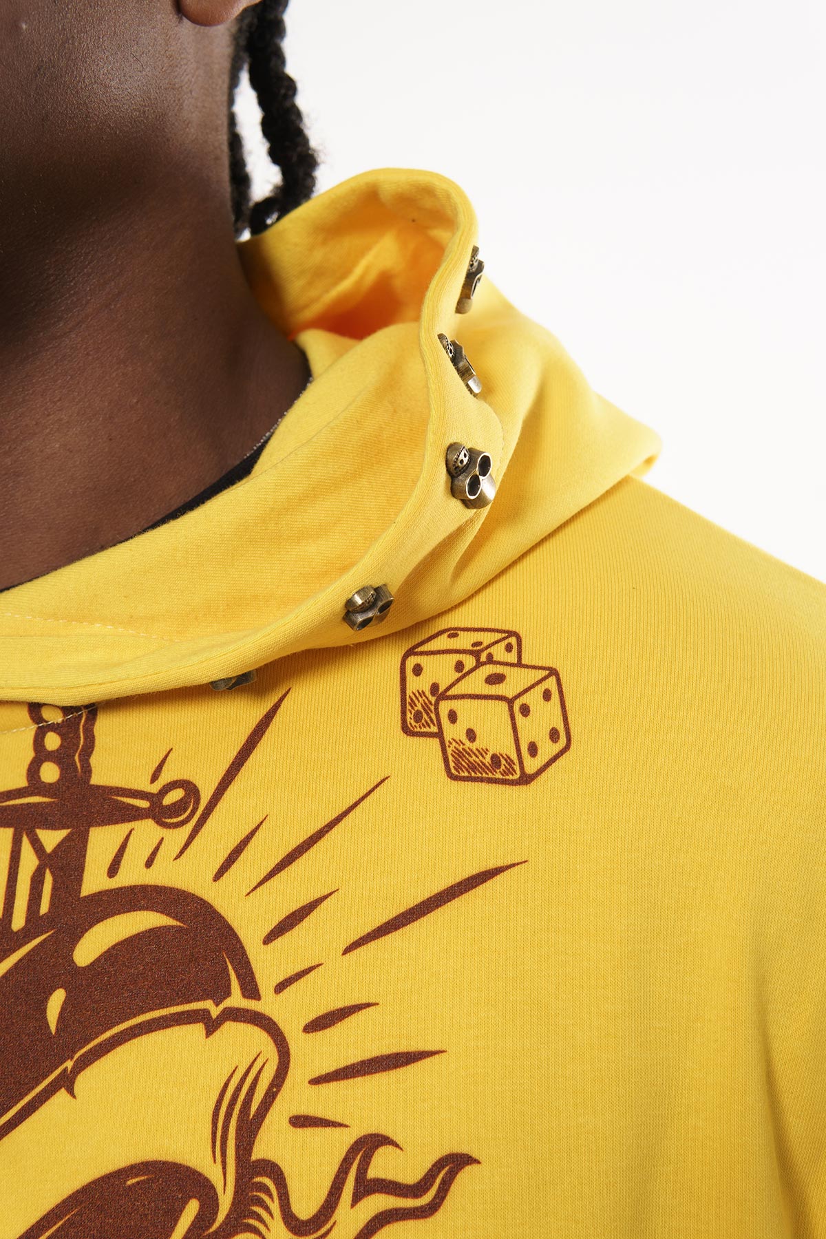 Praying hands pull over hoodie