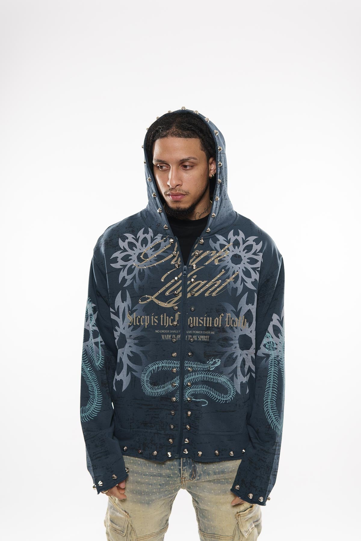 Sleep is the cousin of death zip up hoodie