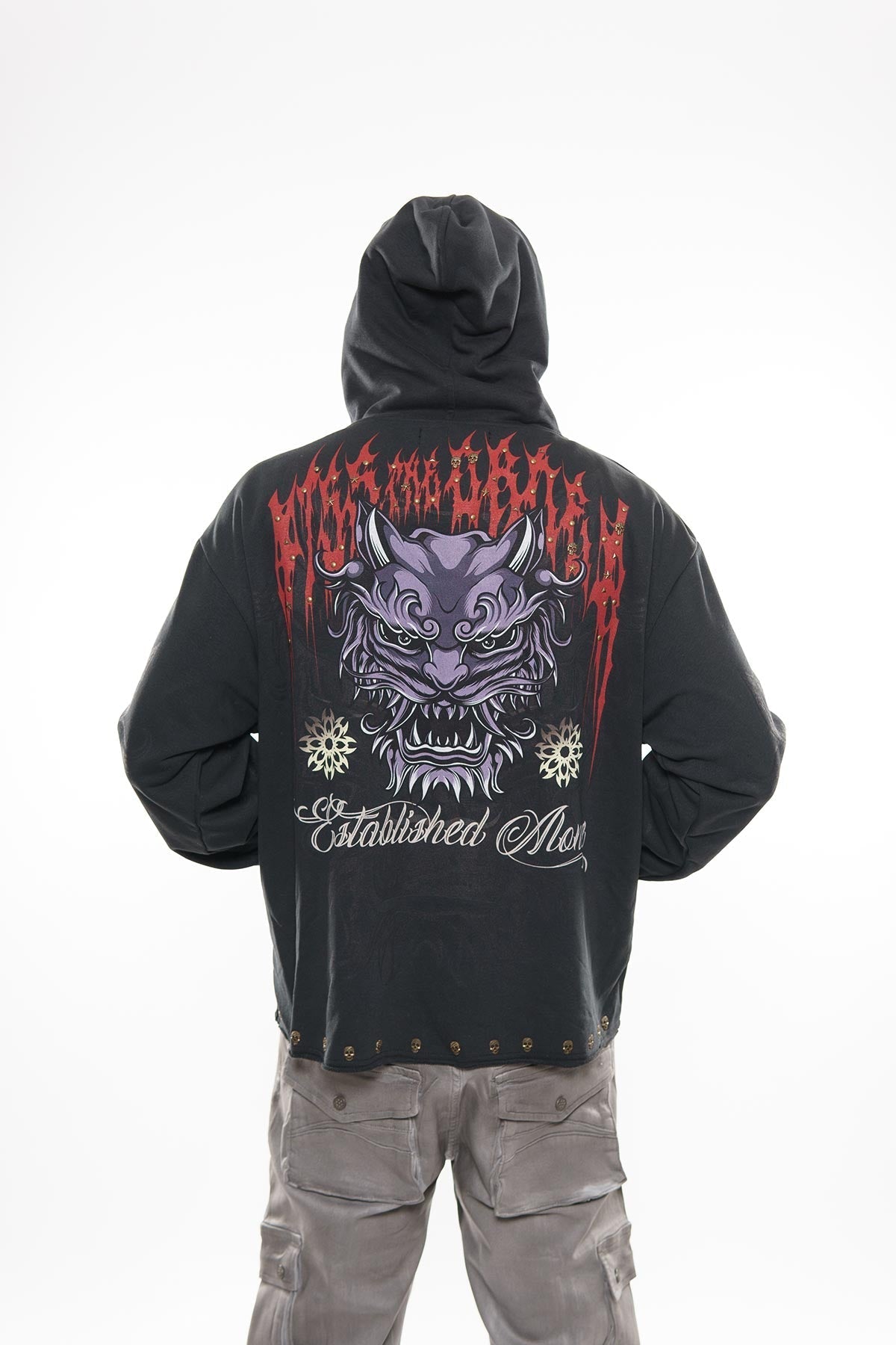 Guardian lion pull over hoodie