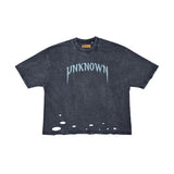 Distressed logo washed tee