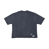 Distressed logo washed tee