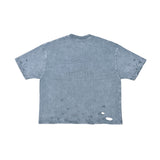 Distressed logo washed tee