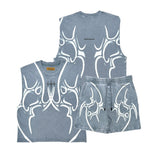 Printed sleeveless tee