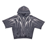 Short sleeve printed hoodie