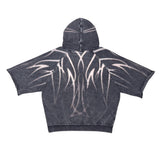 Short sleeve printed hoodie