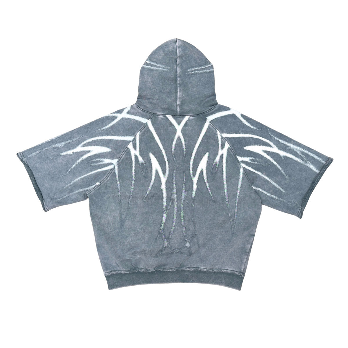 Short sleeve printed hoodie