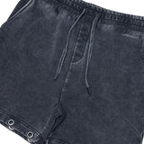 Drawstring printed washed shorts