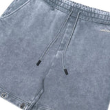 Drawstring printed washed shorts