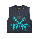 Printed wings sleeveless tee