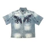 Dragon crest denim shirt