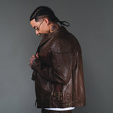 Suede mix racing jacket
