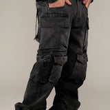 Multi cargo baggy/ loose fit denim