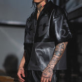 Tribal colorblock button up