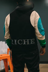 Embossed v hoodie