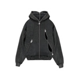 Garment-dyed, heavyweight cotton fleece hoodie